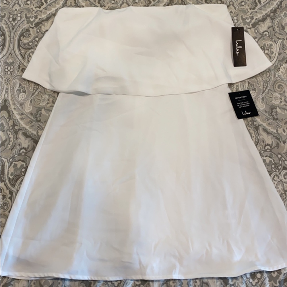 White Strapless Dress From Lulus